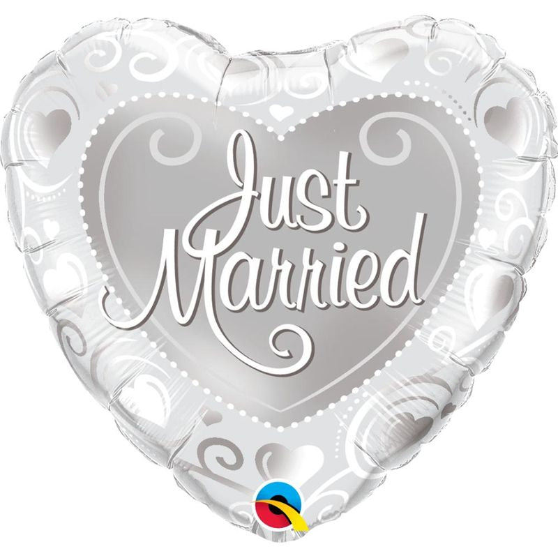 Just Married Heart Foil Balloon