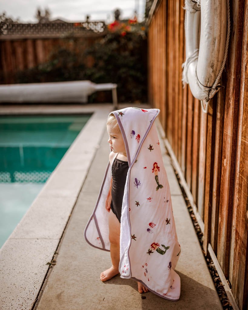 Mermaid Cotton Hooded Towel & Wash Cloth Set