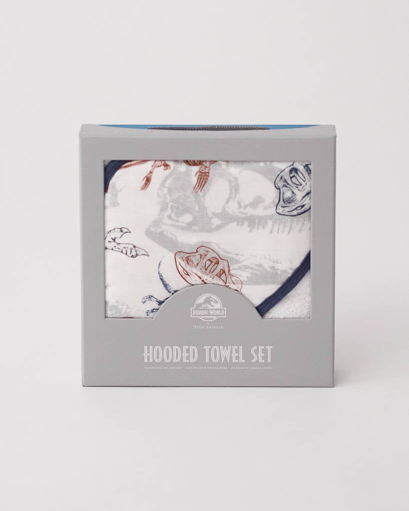 Paleontologic Cotton Hooded Towel & Wash Cloth Set