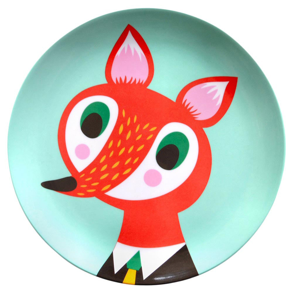 Melamine Plate Fox (Mint)