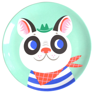 Melamine Plate French Bulldog (Green)