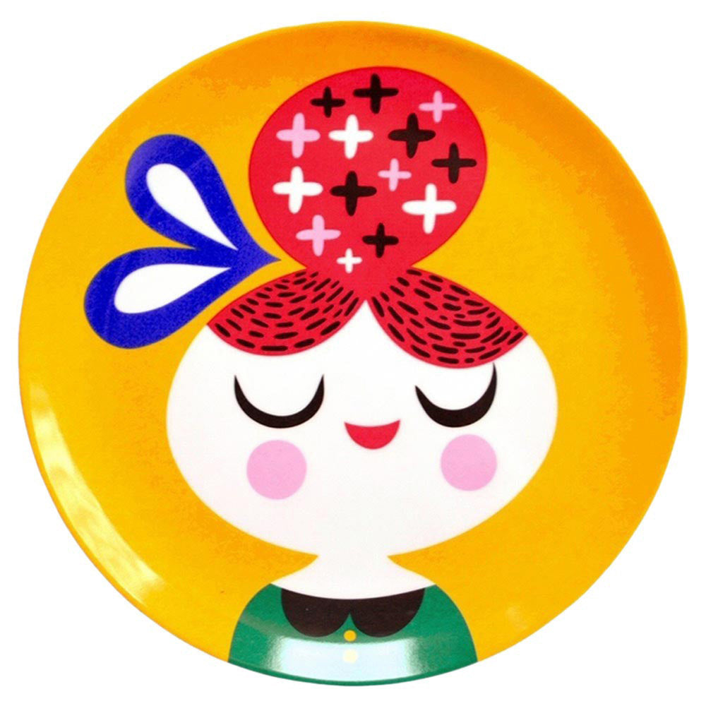 Melamine Plate Girl (Yellow)