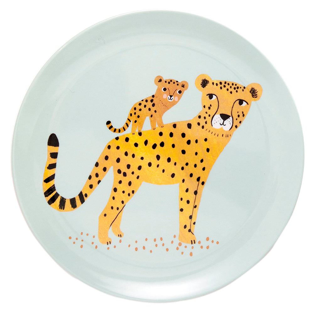 Melamine Plate Leopard (Acqua)