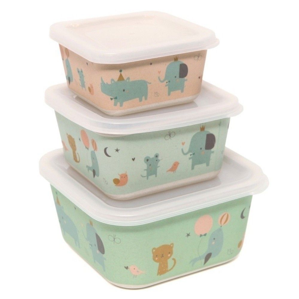 Rhino & Friends Bamboo Storage Boxes