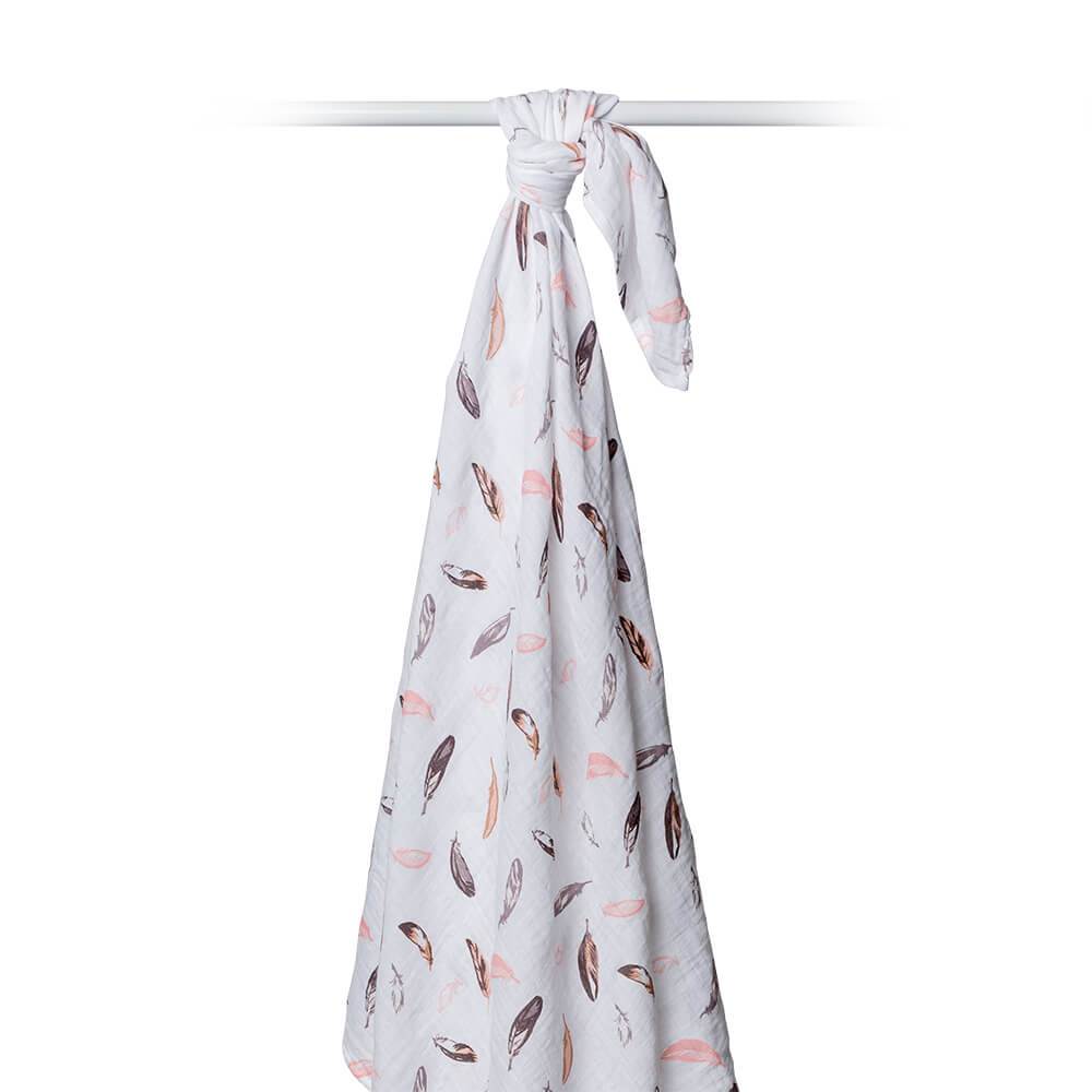 Putty Feathers Muslin Swaddle