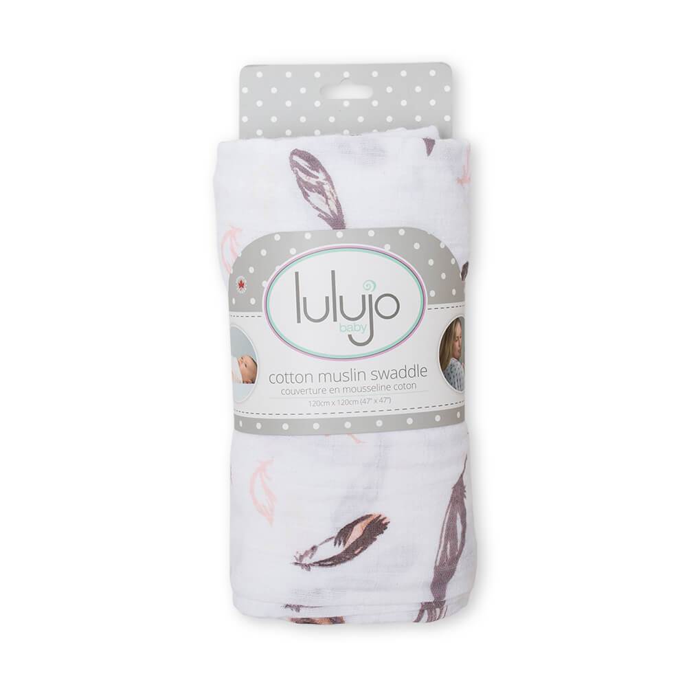 Putty Feathers Muslin Swaddle