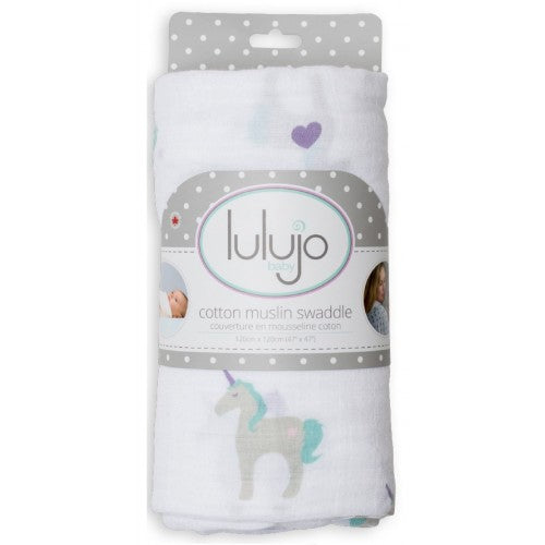 Rainbows & Unicorns Muslin Swaddle